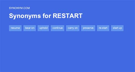 officials synonym|another word for restart.